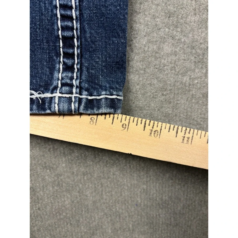 Vigoss Bootcut Jeans Thick Contrast Stitch Embroidered Pockets Size 29/7 Blue
